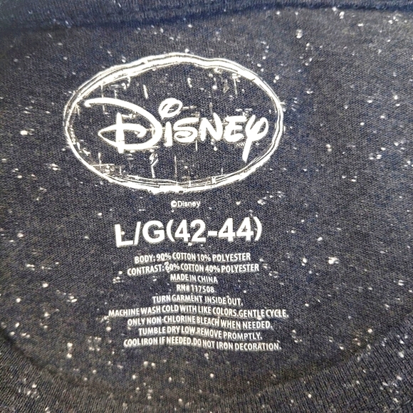 Disney Mickey Mouse Gray Speckled Long Sleeve Graphic Tee L Comfy Lounge Casual - Picture 6 of 6